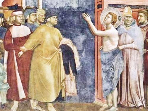 Giotto «San Francesco e la rinuncia agli averi»