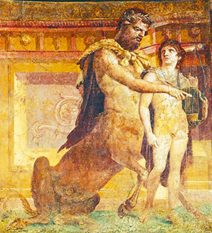 Il Centauro Chirone educa il giovane Achille