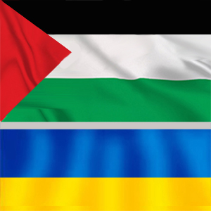Bandiera palestinese e ucraina