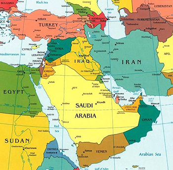 Cartina medio Oriente