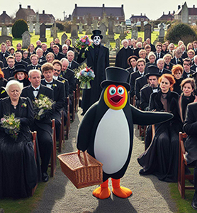 Pinguino al funerale
