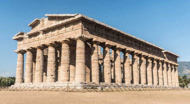 Il tempio di Paestum in Campania