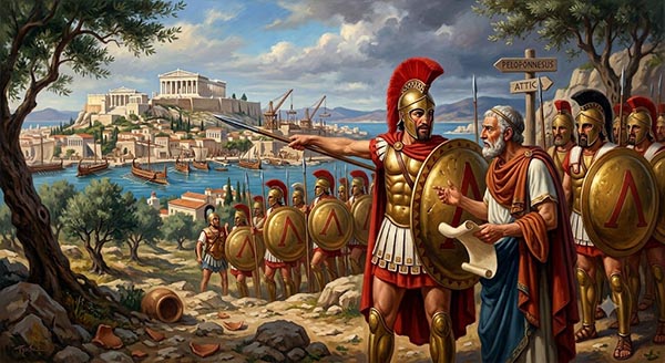 Sparta teme la crescita d’importanza di Atene
