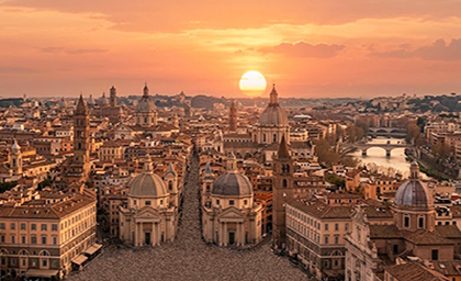 Panorama di Roma fantasioso