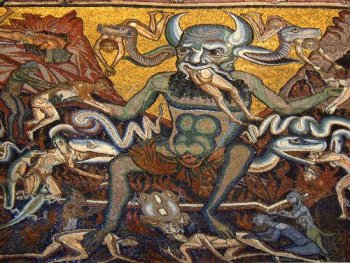 Coppo di Marcovaldo «Lucifero e i dannati» Mosaico ‒ Battistero del Duomo di Firenze