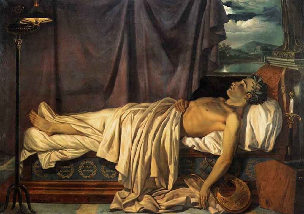 Joseph-Denis Odevaere «Lord Byron sul letto di morte»