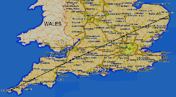 Mappa della linea di San Michele in Inghilterra